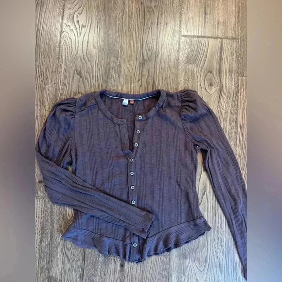 Pilcro Tops - Women’s Pilcro Cotton Too Deep Purple XS Button